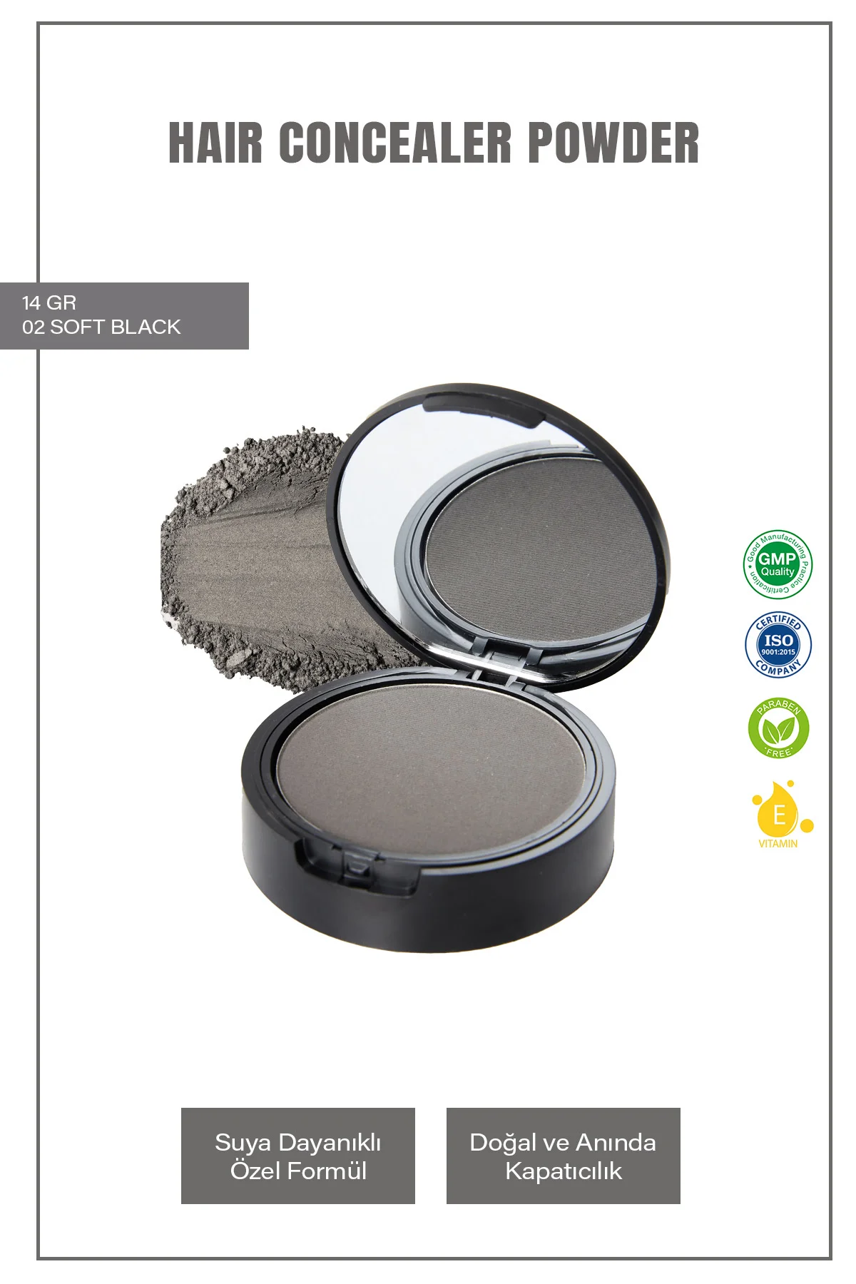 Folixen Hair Concealer Powder Soft Black